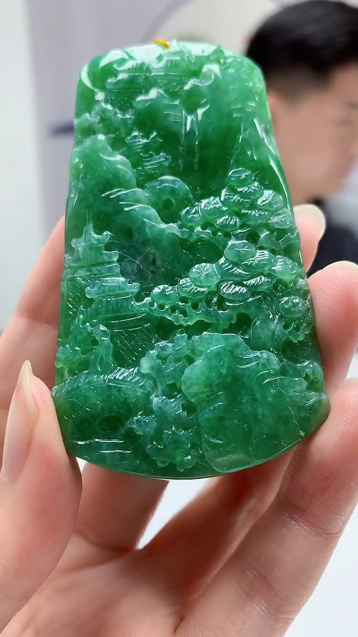 【闪购商品】定制翡翠未镶嵌4917zm-毛货挂件山水217