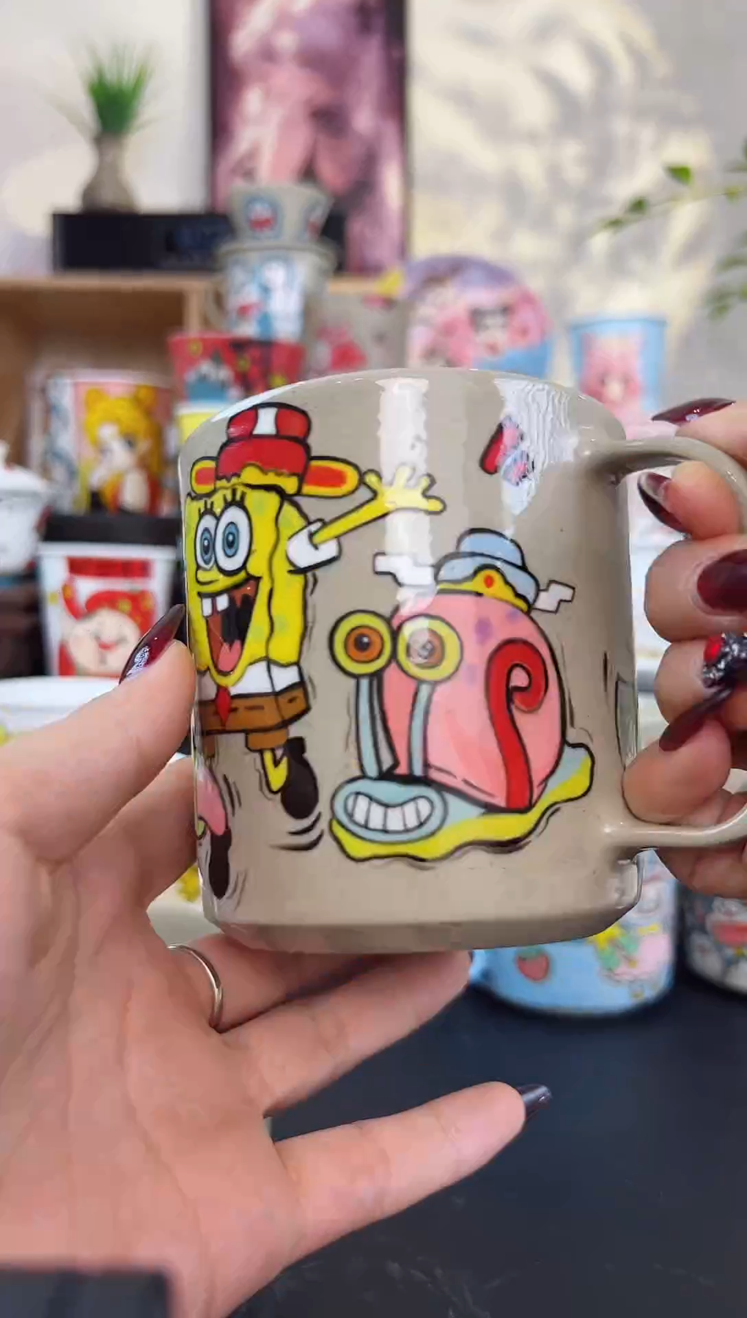 【闪购商品】摆件笙笙漫 手工手绘陶瓷杯杯1