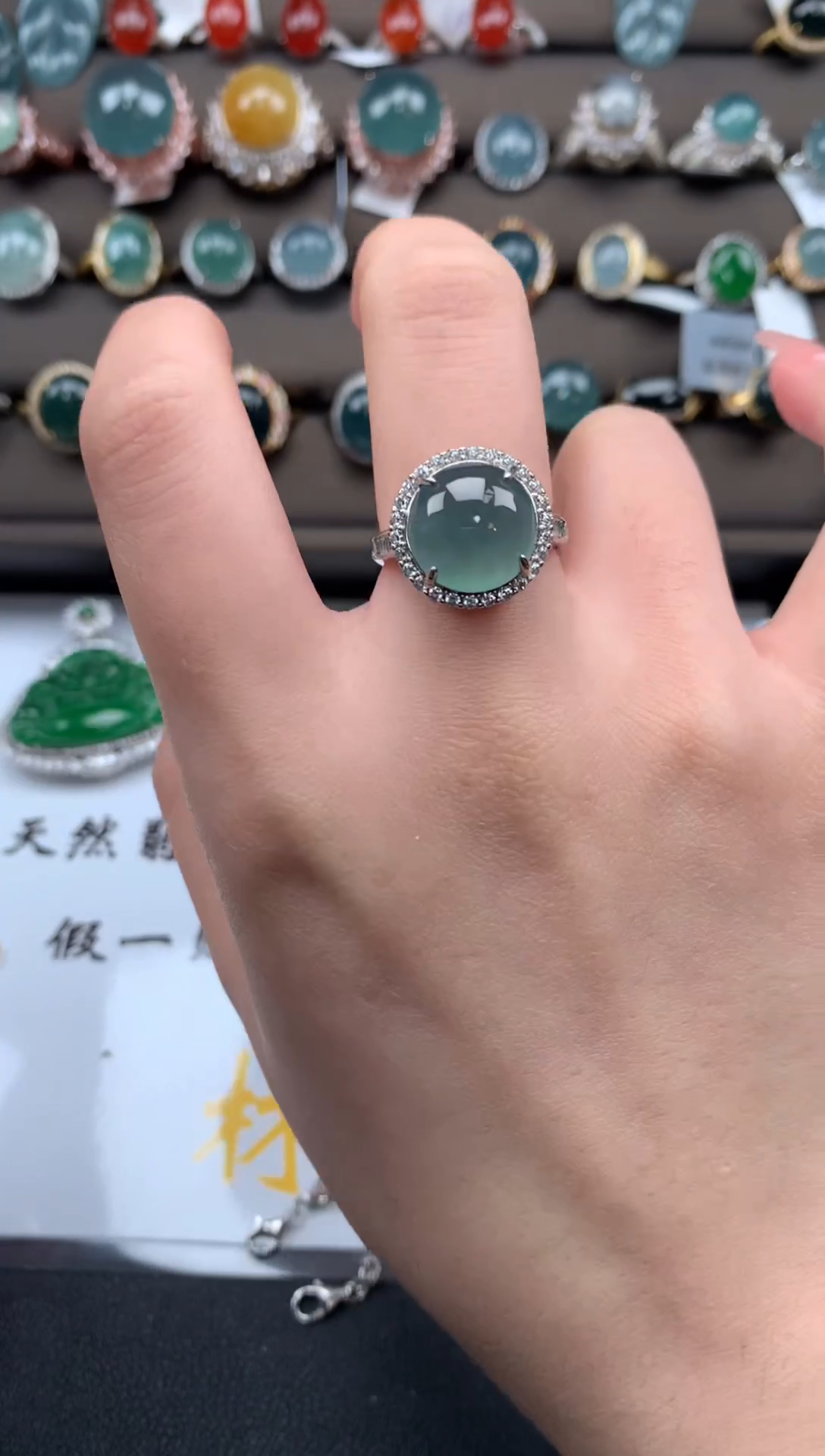 【闪购商品】翡翠戒指银S925镶嵌41241