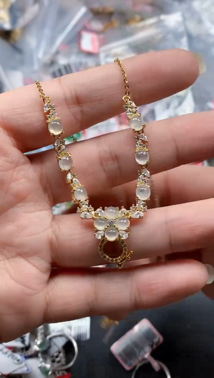 银S925镶嵌戒指翡翠天然A货缅甸翡翠