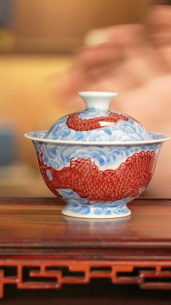 【闪购商品】盖碗永明尚玩景德镇手工手绘陶瓷