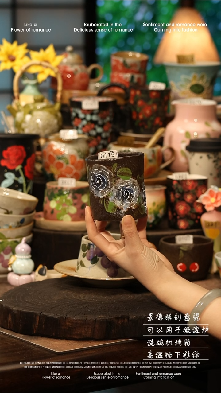 陶瓷景德镇高温釉下彩手工手绘款式@A0115@