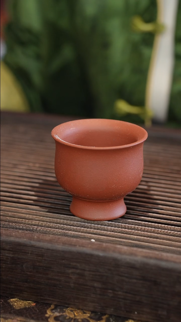 茶壶紫砂北红赤铁高脚杯130cc