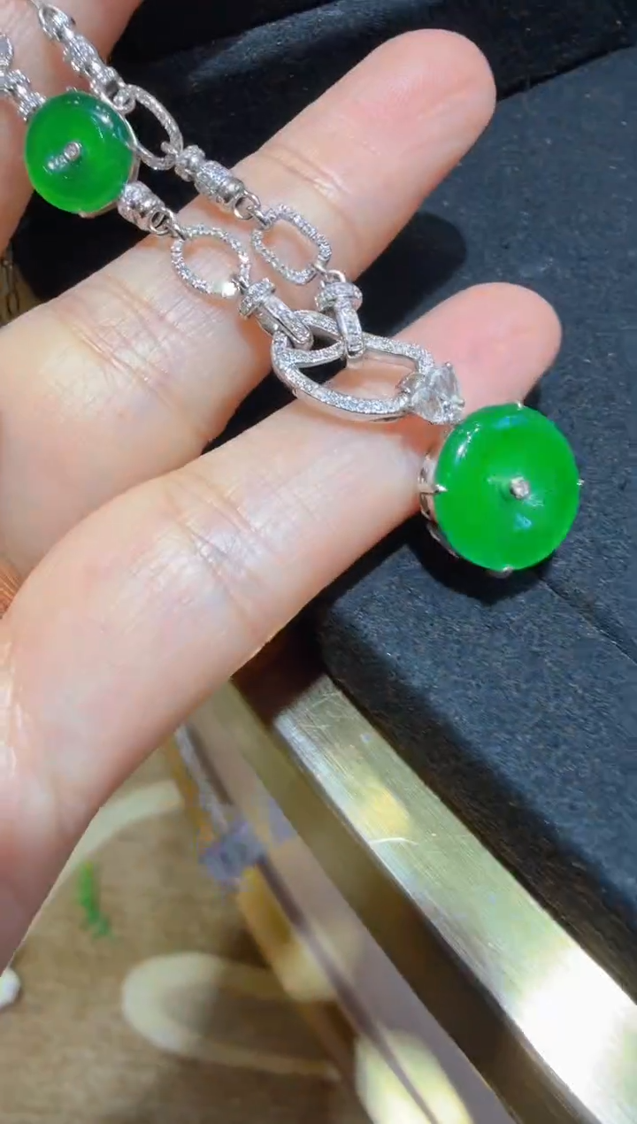 套链18K金镶嵌翡翠多样性团购发一件
