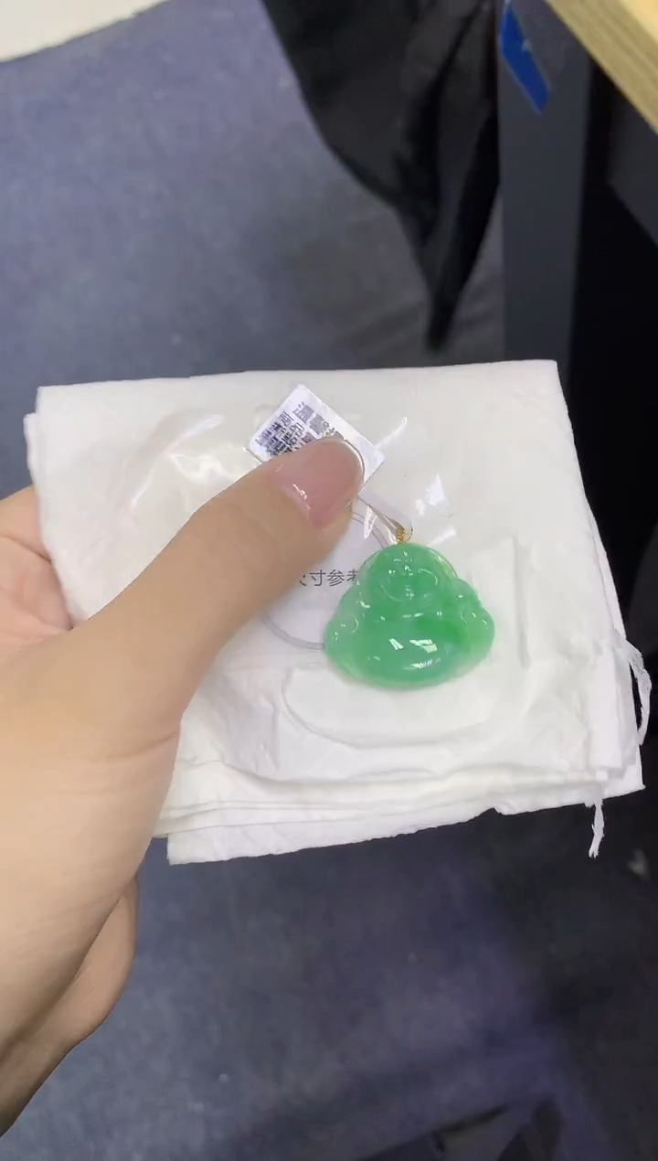 颈饰18K金镶嵌翡翠天然缅甸翡翠A货百元以上9元证书费自理