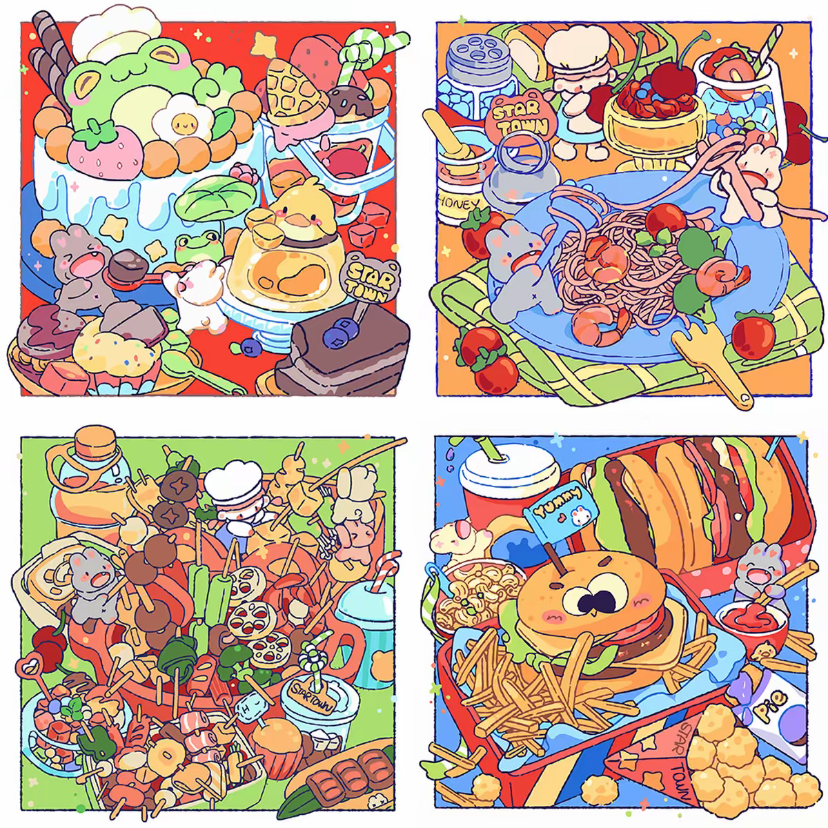 【20*20CMⅡ】插画师作品DIY数字油画卡通填色解压送礼手工装饰画