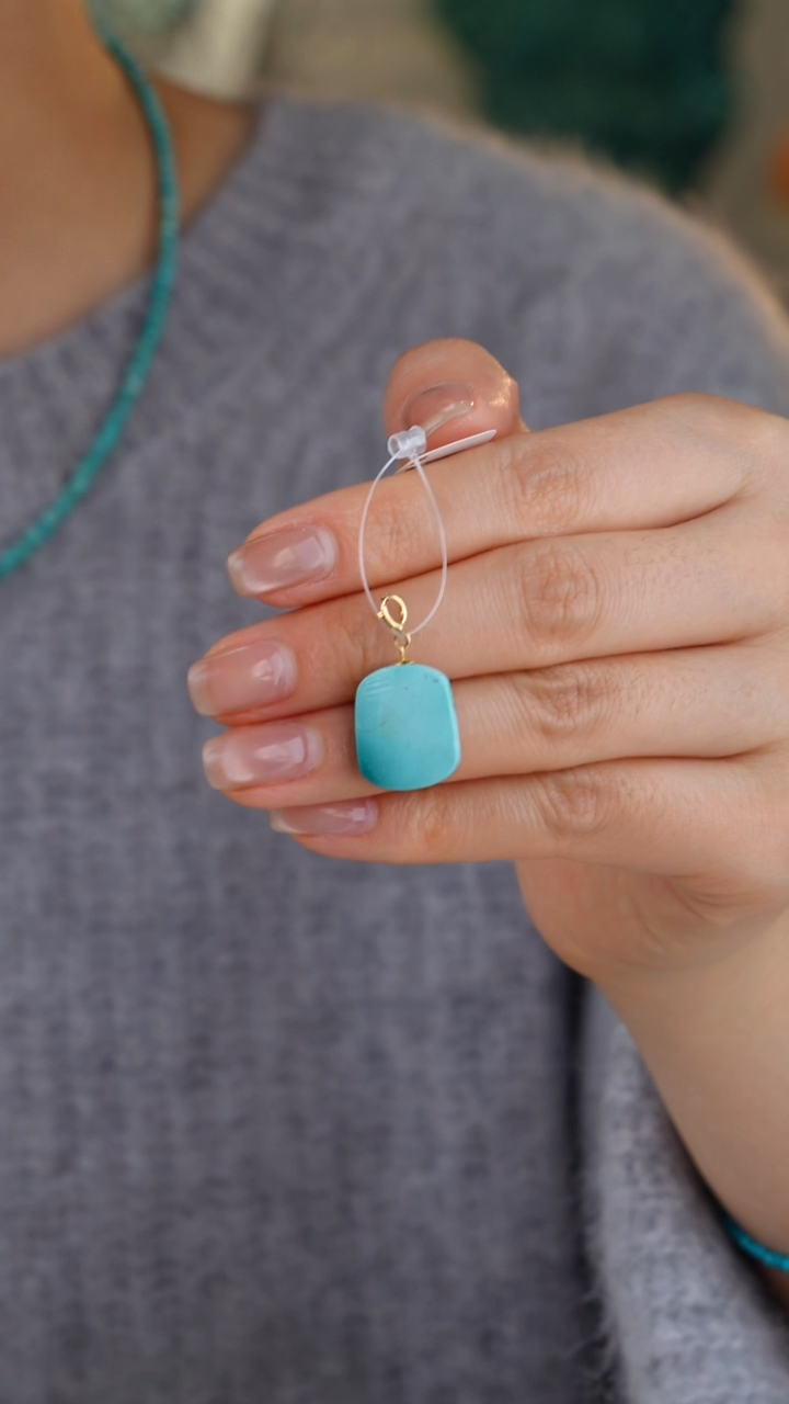 【闪购商品】绿松石吊坠(不含链)18K金镶嵌1