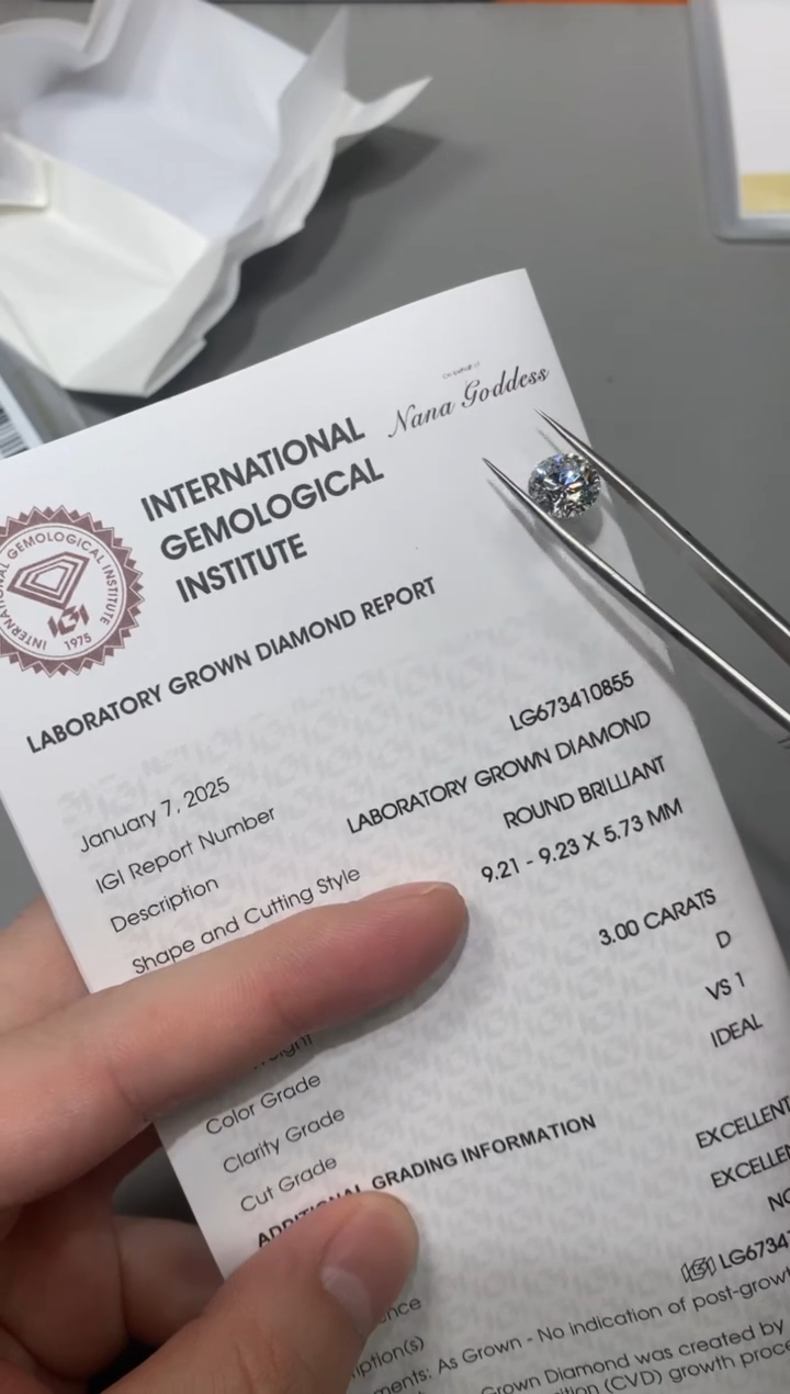 【闪购商品】实验室培育钻石裸石未镶嵌3D673410855