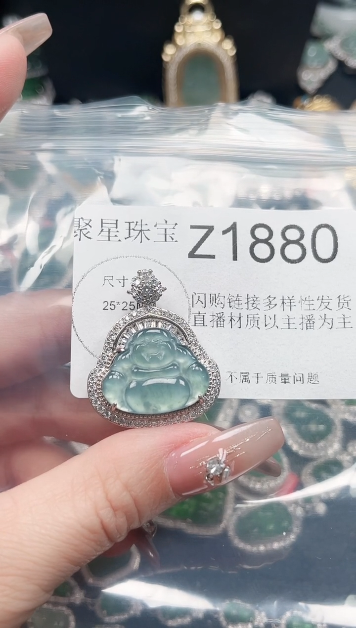 【闪购商品】翡翠颈饰未镶嵌赠皮绳1880