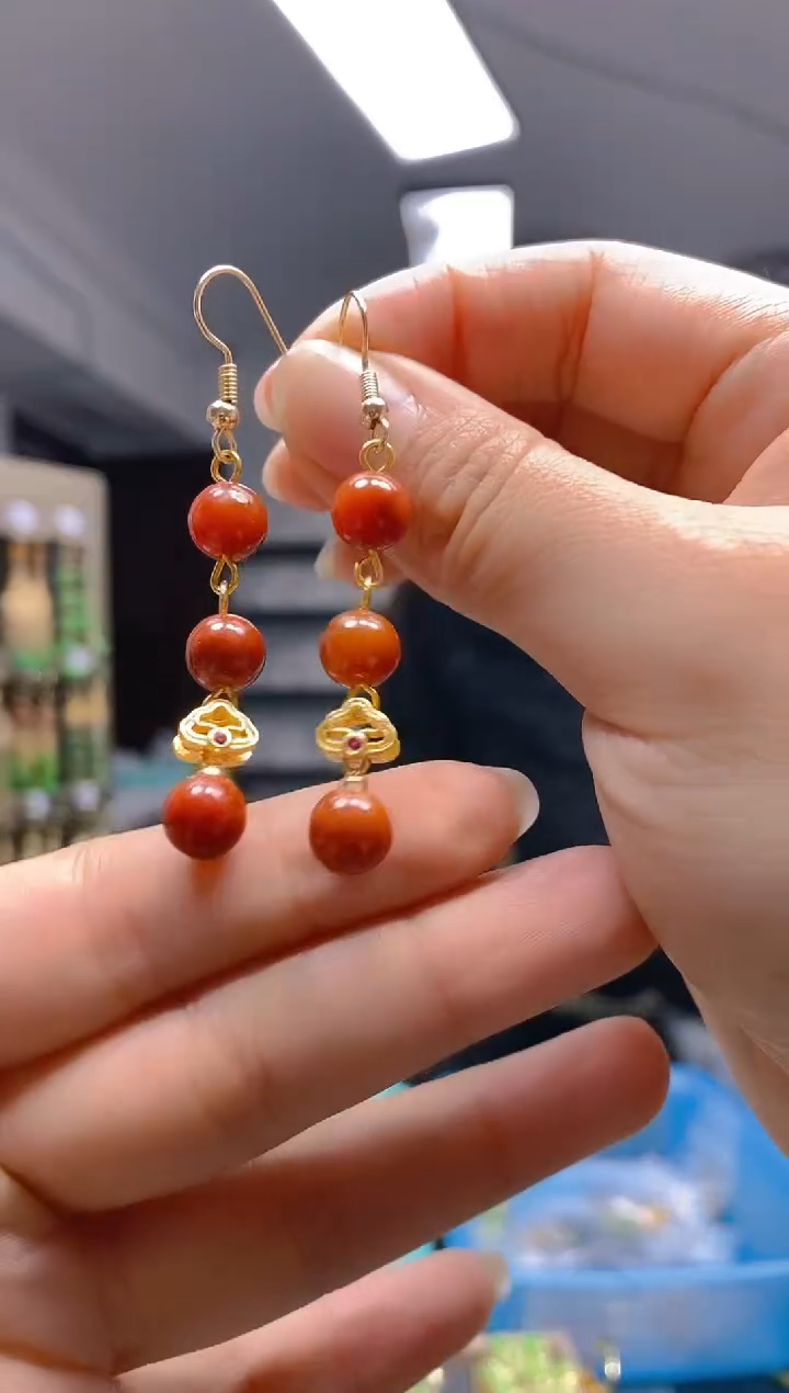 【闪购商品】翡翠耳饰合金0690翡翠耳钩