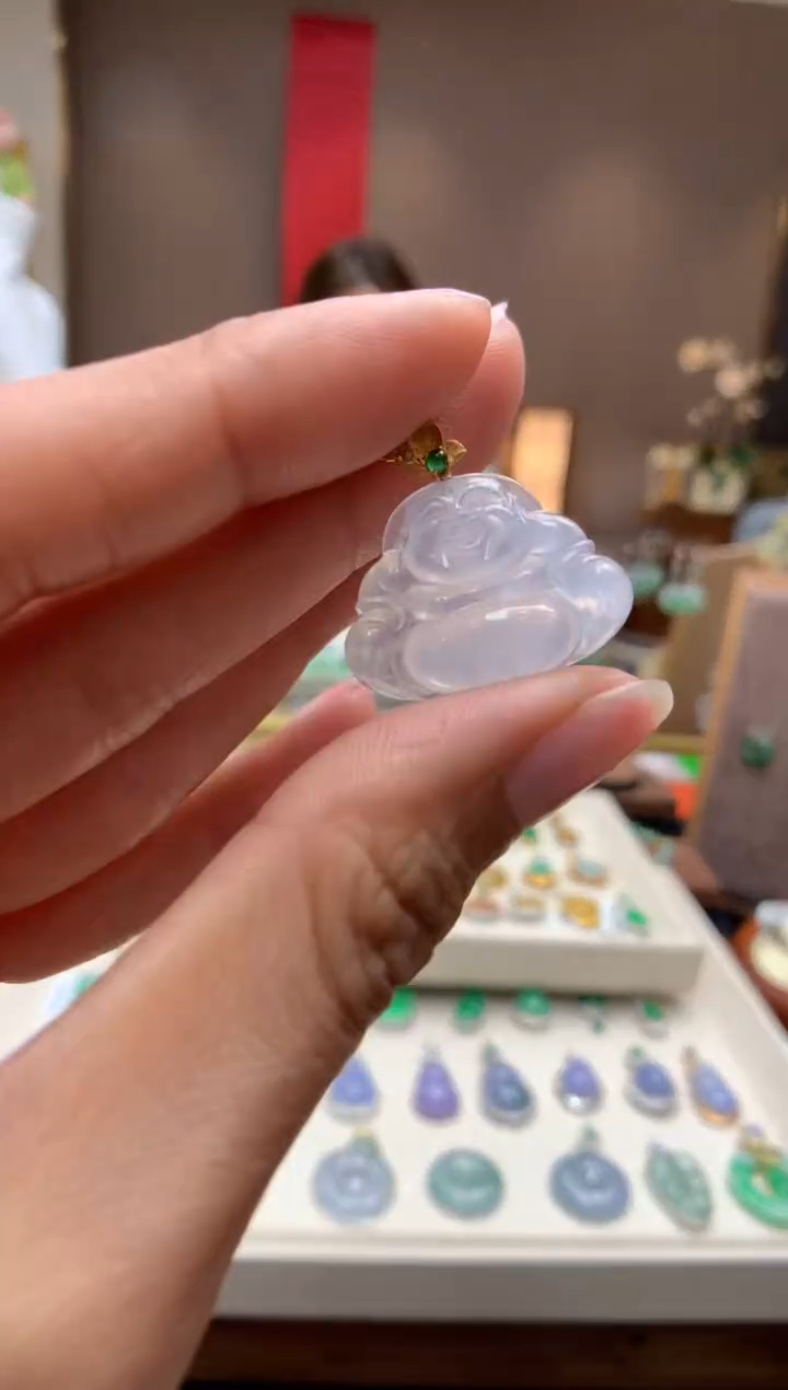 【闪购商品】翡翠颈饰18K金镶嵌佛公