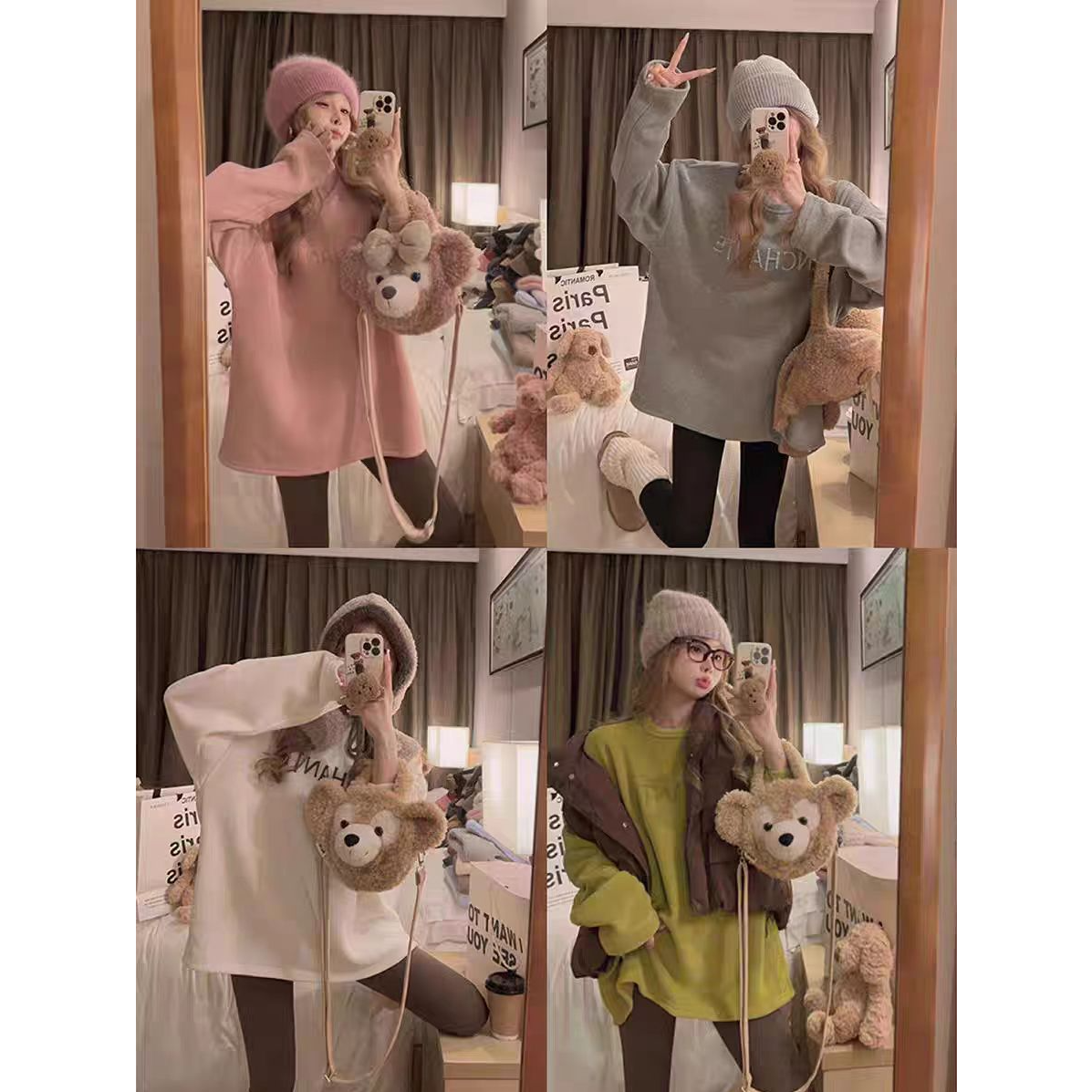 韩国双面绒加绒加厚打底T恤女冬韩系宽松圆领时髦内搭上衣