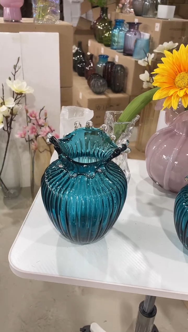 【闪购商品】无铅玻璃蓝色水滴芬顿大号