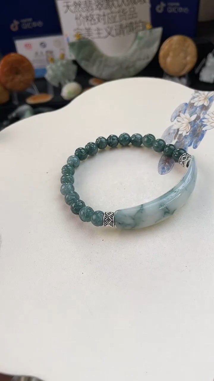 未镶嵌手链翡翠手工定制默认微瑕播介绍为准