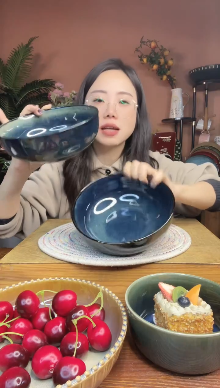 陶瓷7英寸双层窑变面碗 2件 微瑕疵