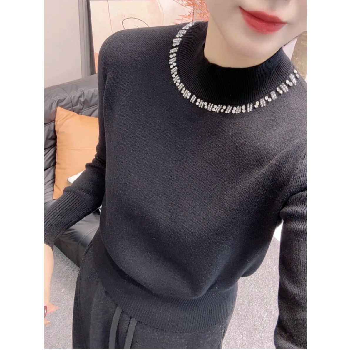 【唯美女装】重工带钻～超洋气又显瘦可外穿可内搭针织毛衣