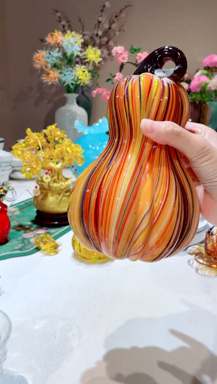 【闪购商品】琉璃手工艺品彩虹高南瓜 微瑕