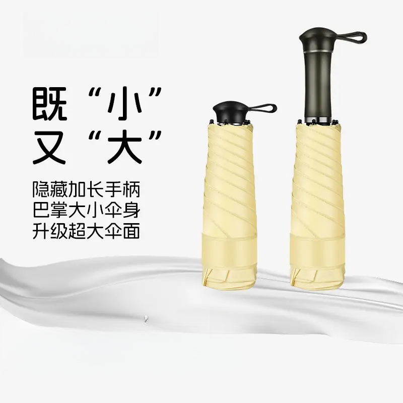 【活动专享价】德国新款超轻迷你遮阳伞黑胶防晒便携五折胶囊口袋