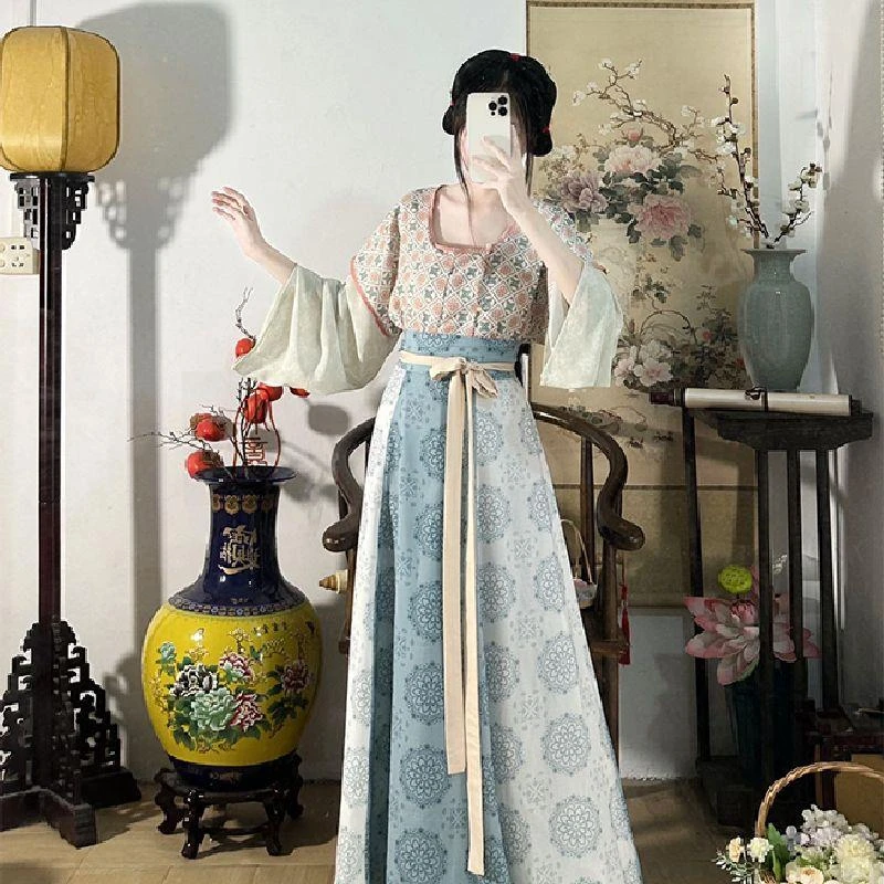 【夏凉词】唐制复原唐褙子齐腰八破裙春夏日常唐朝公主汉服