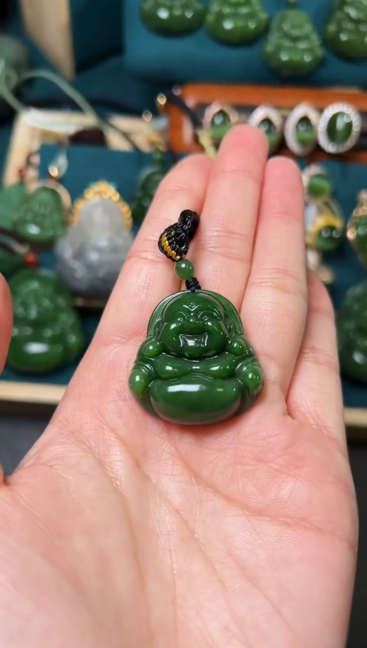 【闪购商品】和田玉（碧玉）颈饰未镶嵌碧玉31×31×10左右