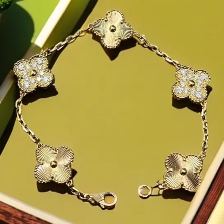 实验室培育钻石新品 炸街双闪镭射间钻超重金五花手链