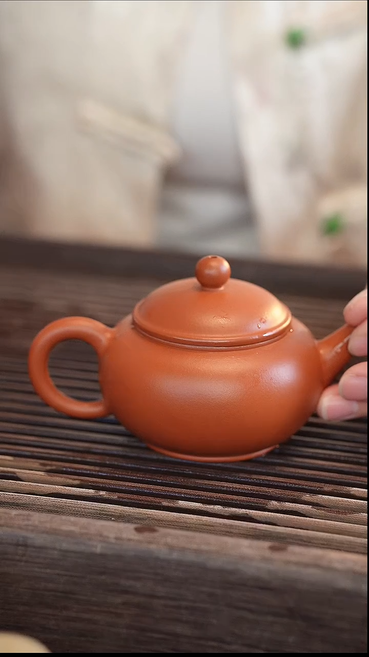 茶壶紫砂水平 朱泥 半手工 140cc【宽口】