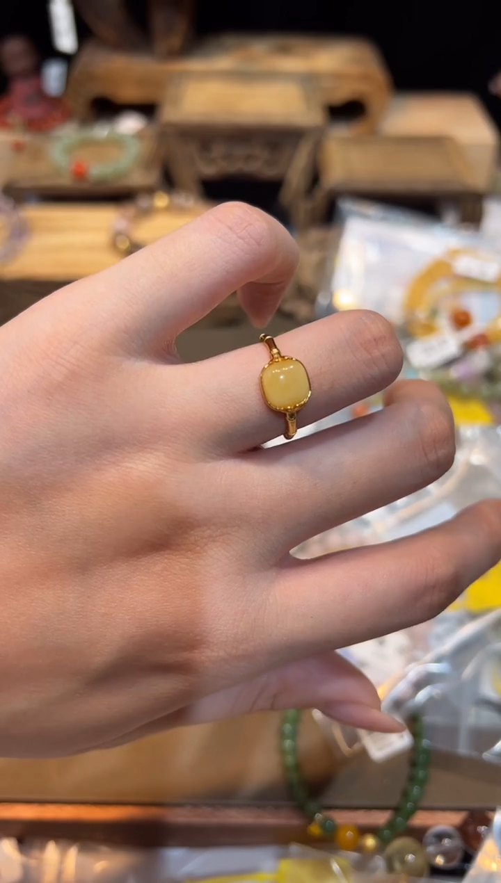 银S925镶嵌琥珀手饰手饰@@z3420