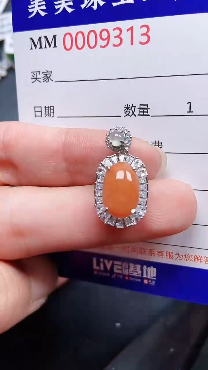 颈饰银S925镶嵌翡翠9313