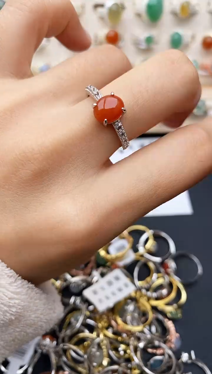 【闪购商品】翡翠戒指银S925镶嵌缅甸翡翠