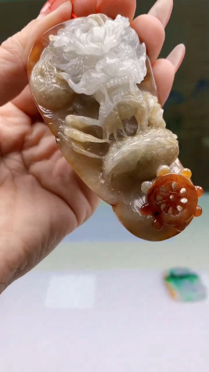 【闪购商品】定制翡翠未镶嵌4812ty-毛货挂件110