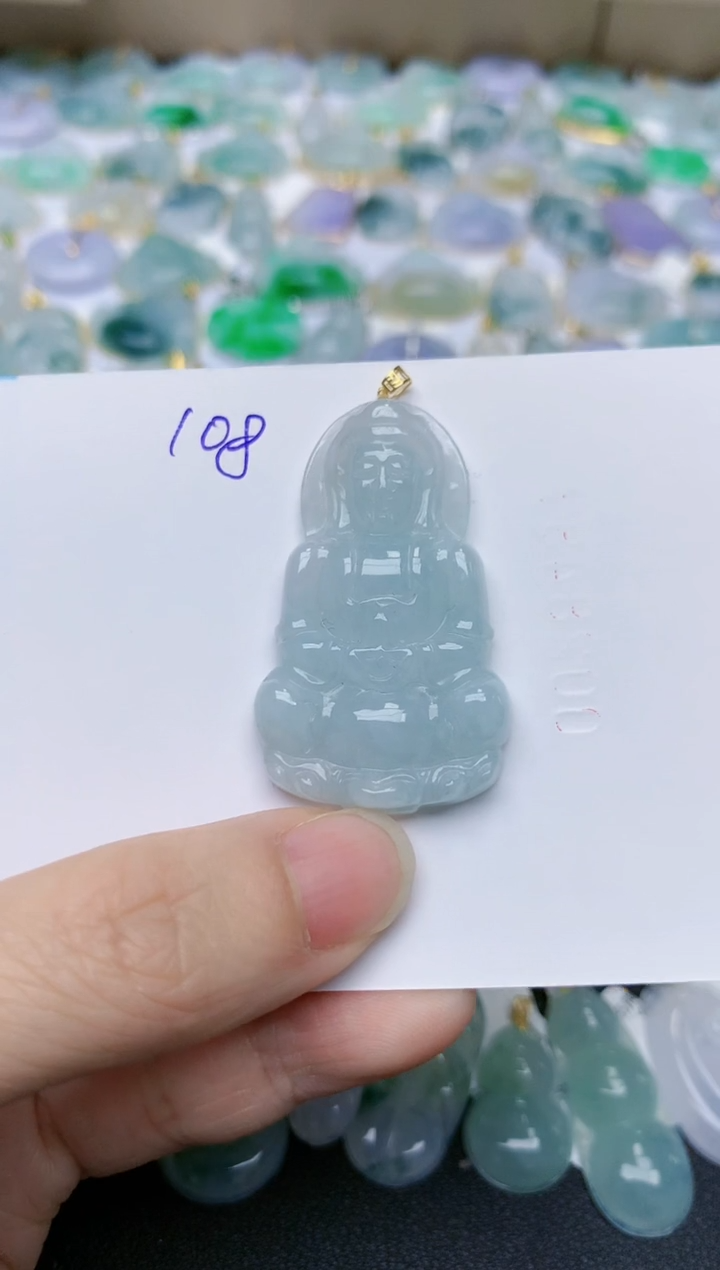 【闪购商品】翡翠颈饰18K金镶嵌天然翡翠A货    