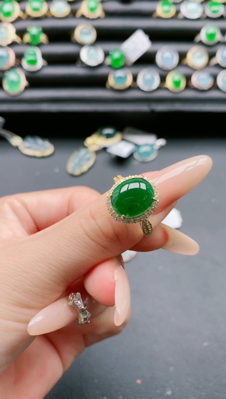 【闪购商品】翡翠戒指银S925镶嵌111111111