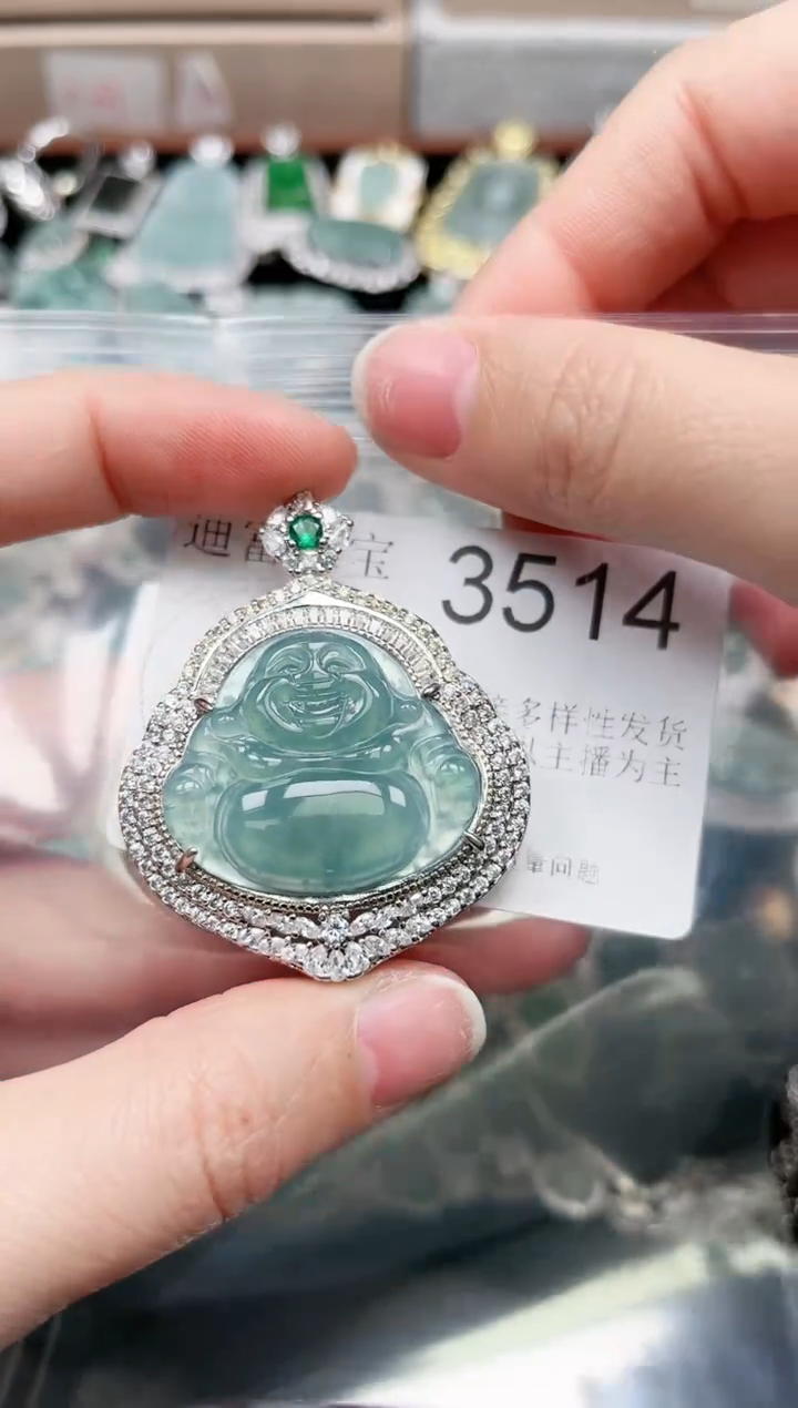 【闪购商品】翡翠颈饰未镶嵌3514赠皮绳