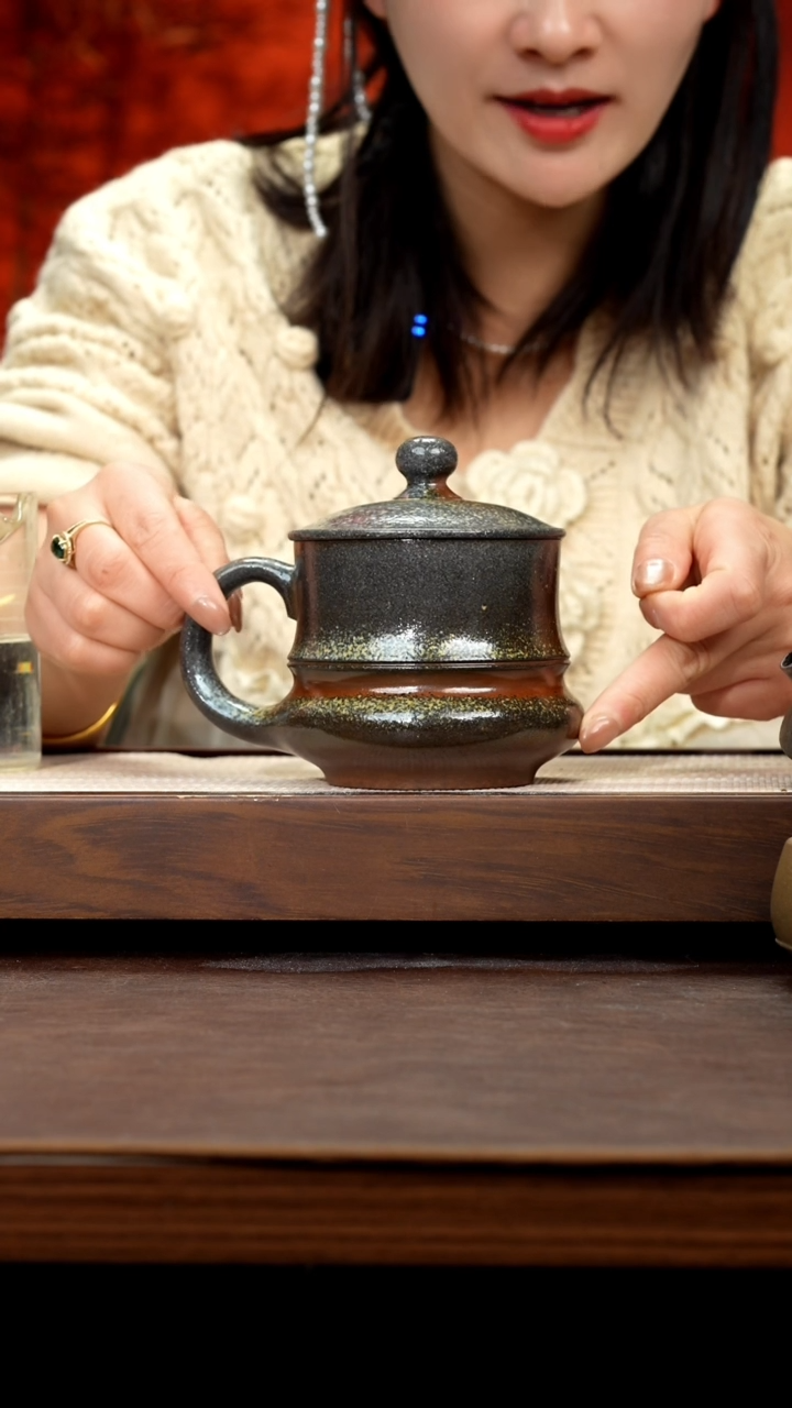 【闪购商品】紫砂茶壶红皮龙柴烧盖杯25号