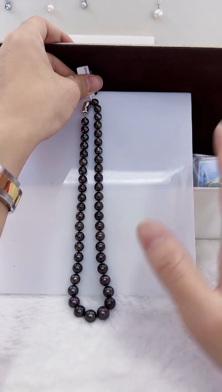 未镶嵌海水珍珠DA海水大溪地串链9-11 y494 【微瑕】