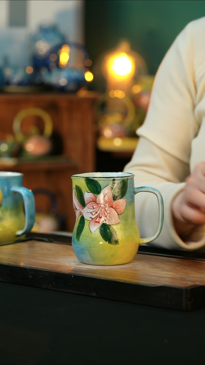 【闪购商品】杯手绘心瓷陶瓷浮力