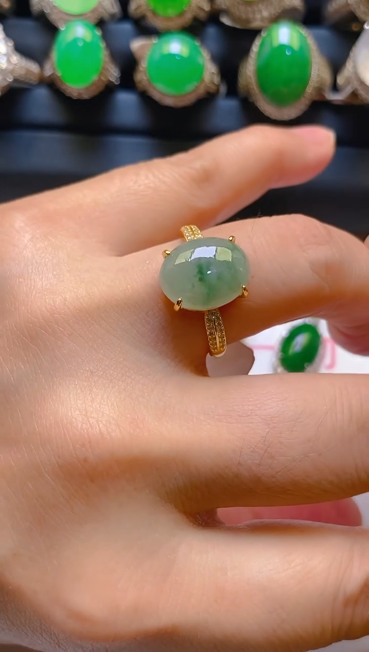 【闪购商品】翡翠耳饰银S925镶嵌天然A货翡翠1