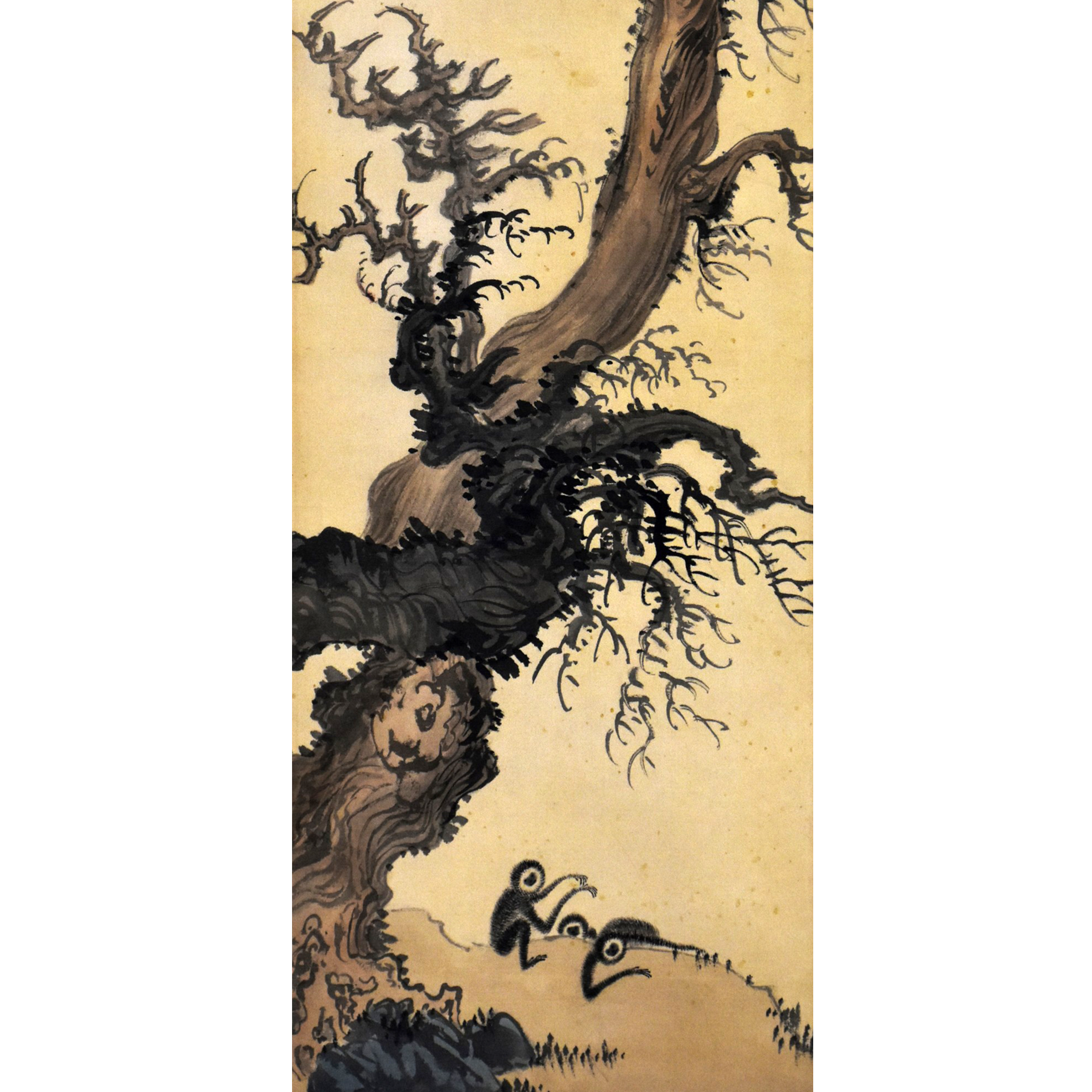 HM5077 猴戏图 45×16 绢本镜片 0.6平尺