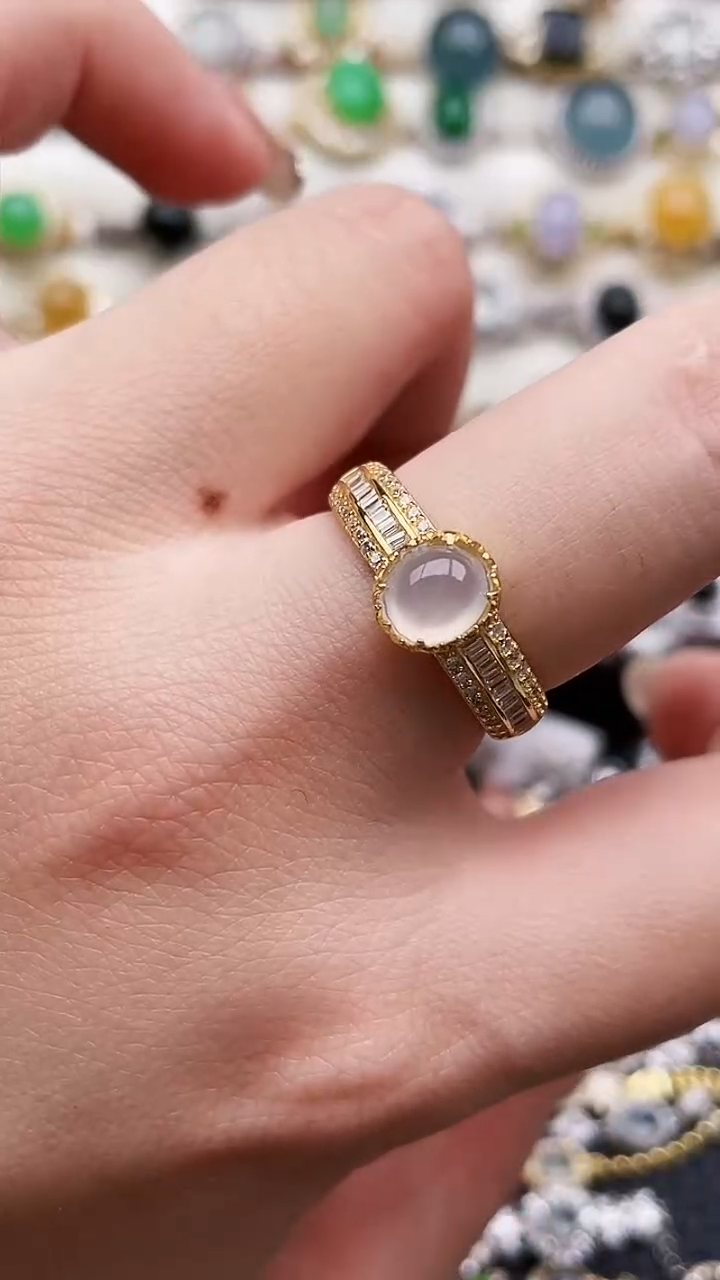 银S925镶嵌戒指翡翠105