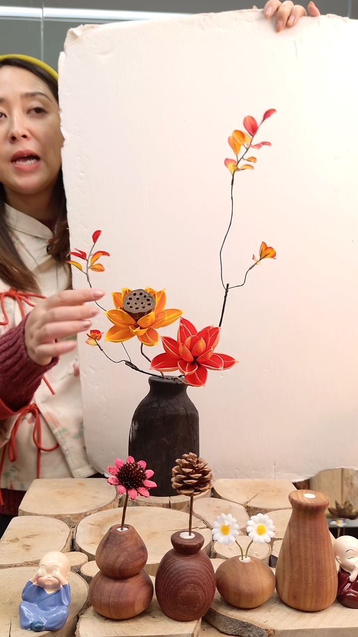 木实木花瓶直播间