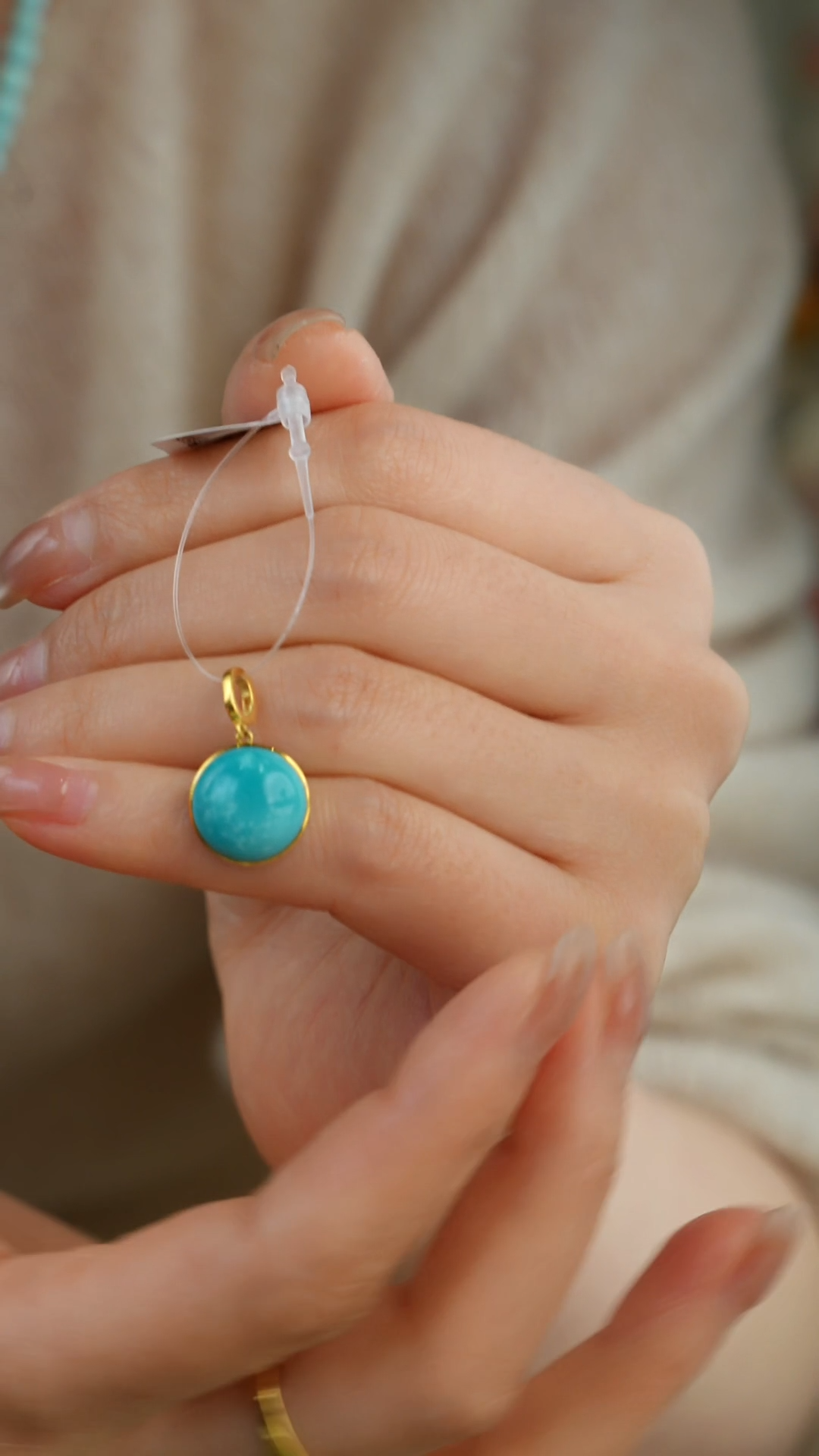 【闪购商品】绿松石吊坠(不含链)18K金镶嵌1