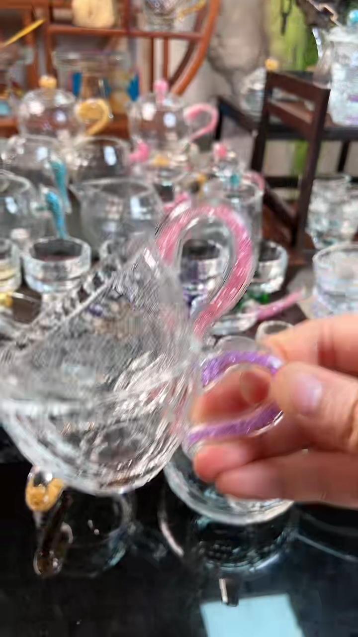 【闪购商品】玺宴新款水晶75毫升咖啡杯绿松石+金箔