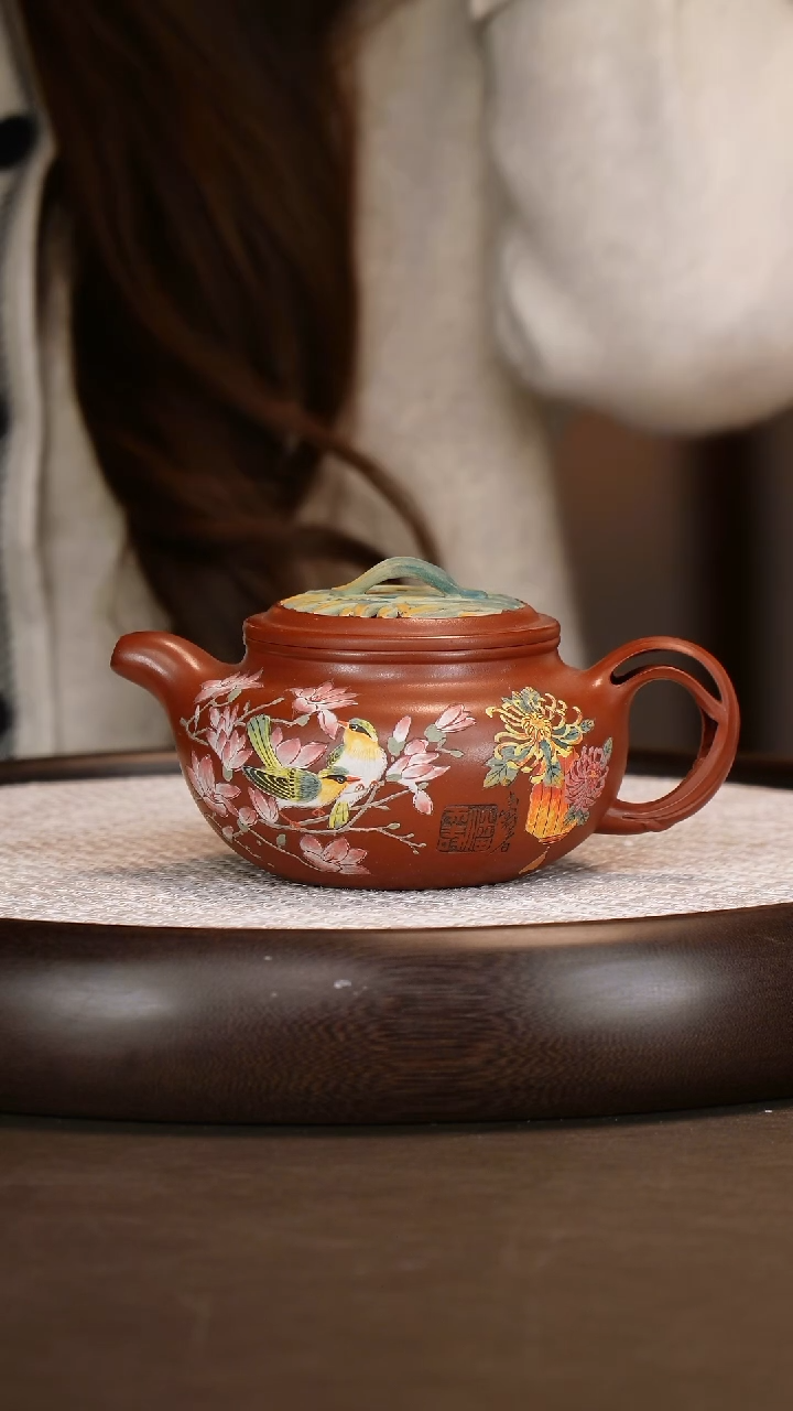 茶壶紫砂【徐秀文】红泥仿古   400CC