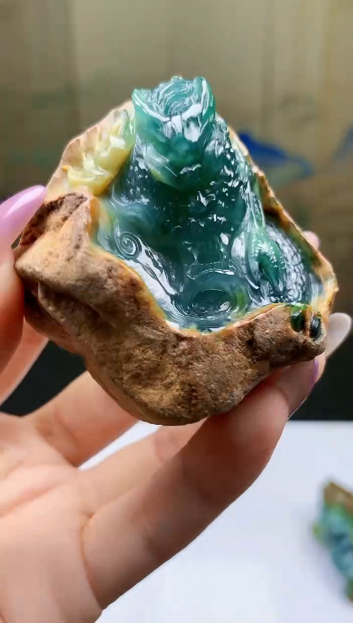 【闪购商品】定制翡翠未镶嵌4917ty-毛货挂件133