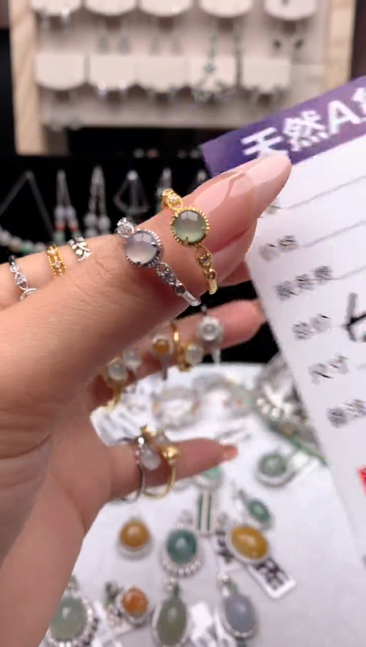 【闪购商品】翡翠戒指银S925镶嵌1号