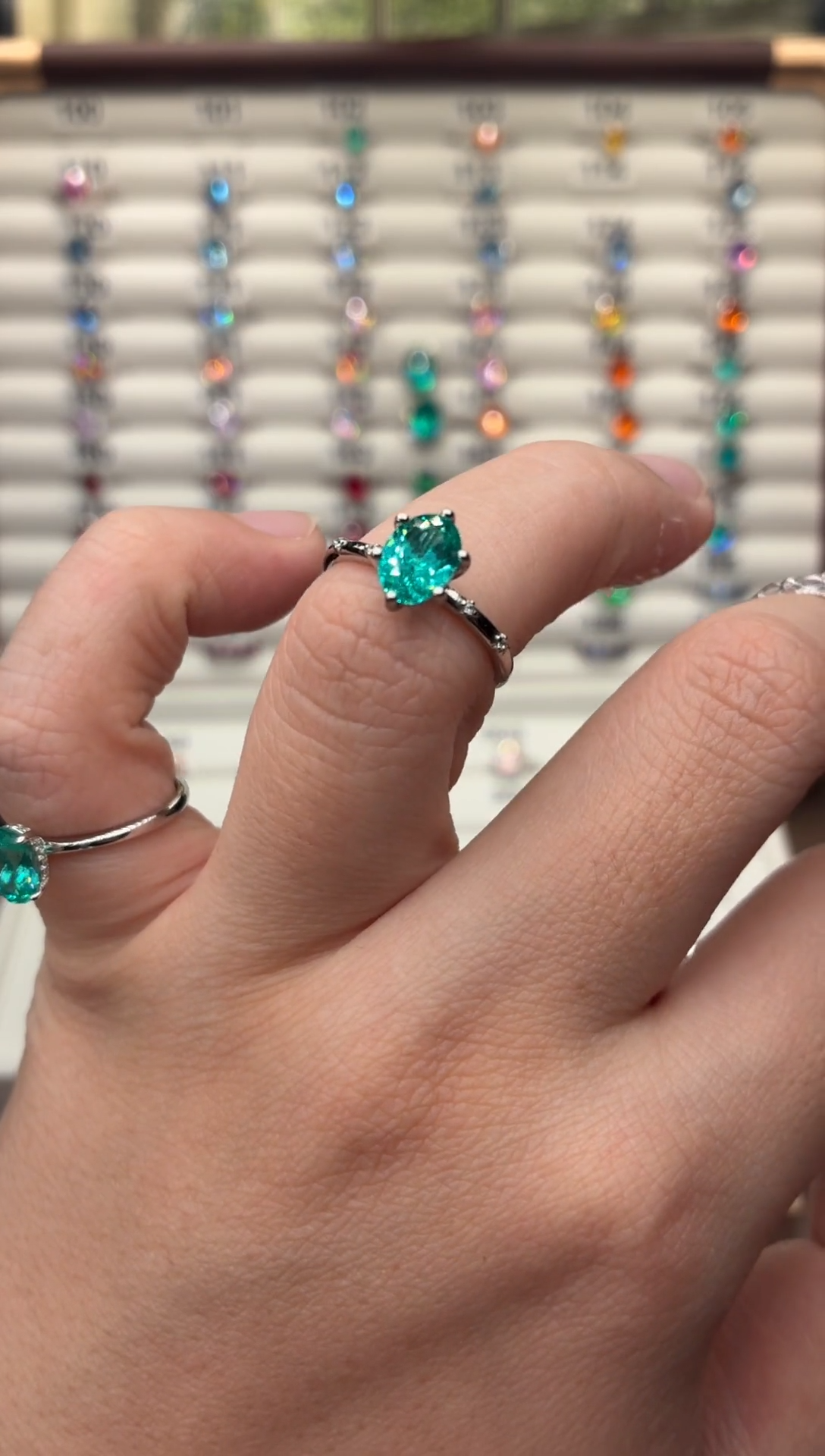 银S925镶嵌戒指碧玺0131