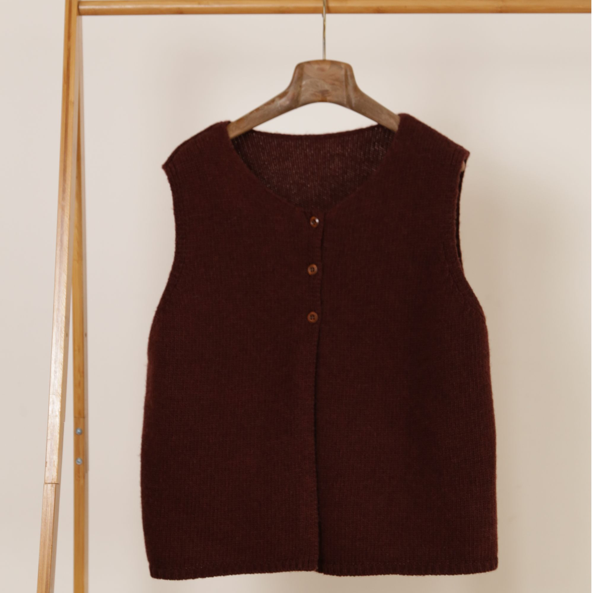 三粒扣马甲马夹9616JY圆领女宽松型通勤风绵羊毛韩版秋冬针织秋季