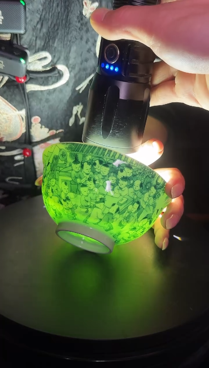 碗瓷绿稀土童子闹元宵5英寸碗