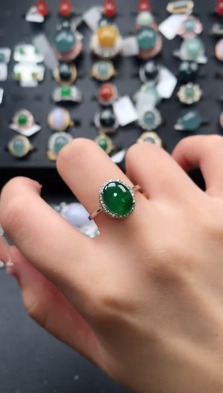 【闪购商品】翡翠戒指银S925镶嵌6124124