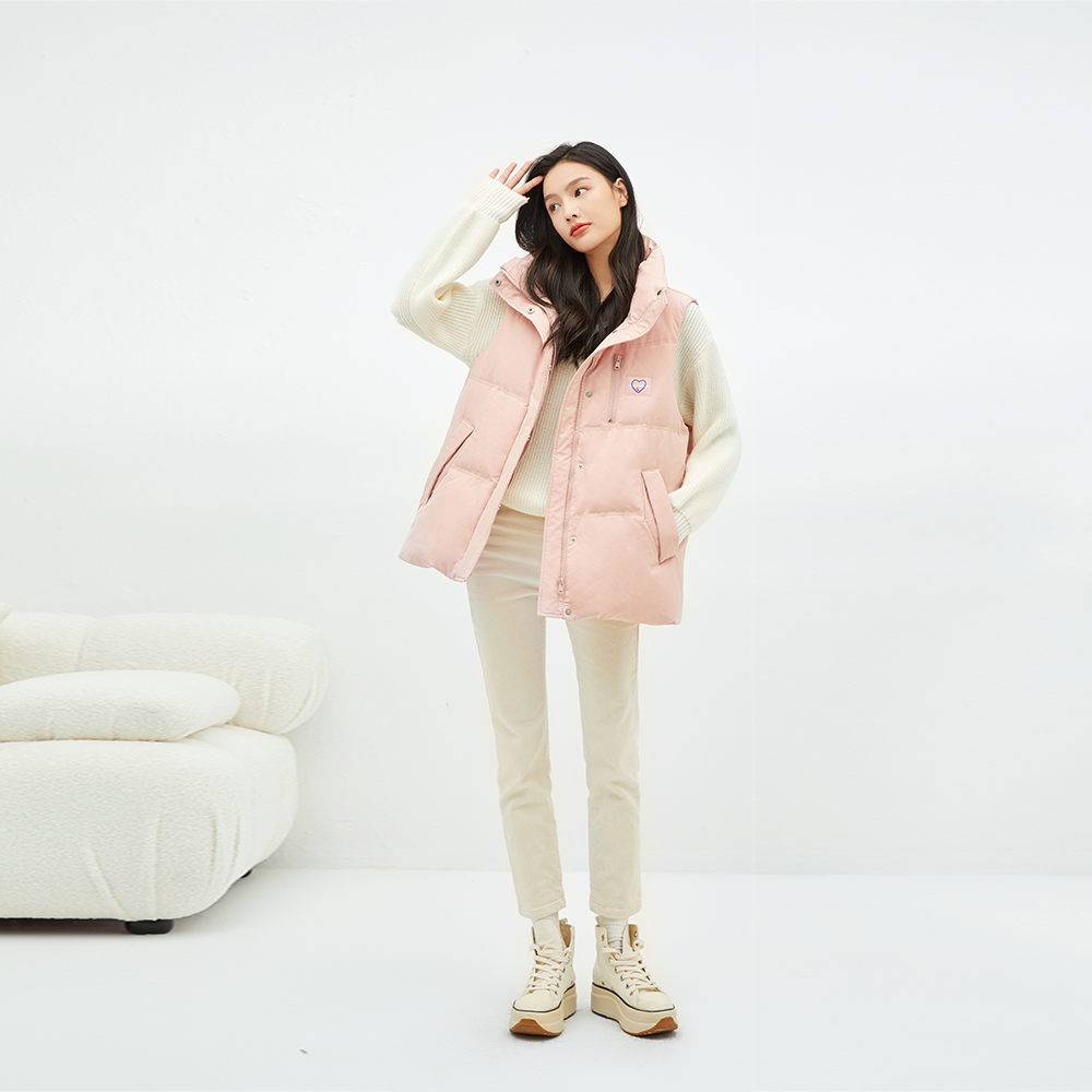 【雪】2025新款羽绒马甲女短款立领时尚休闲冬季保暖背心HSD2201242